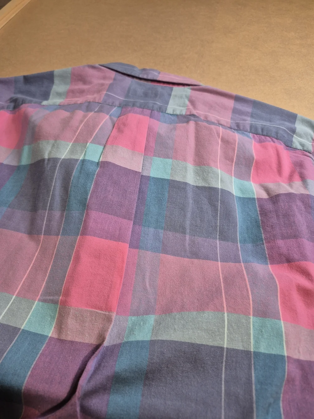 J. Crew Men's Plaid 1/4 Button-Down Shirt in Pink, Blue & Teal 4340/6
